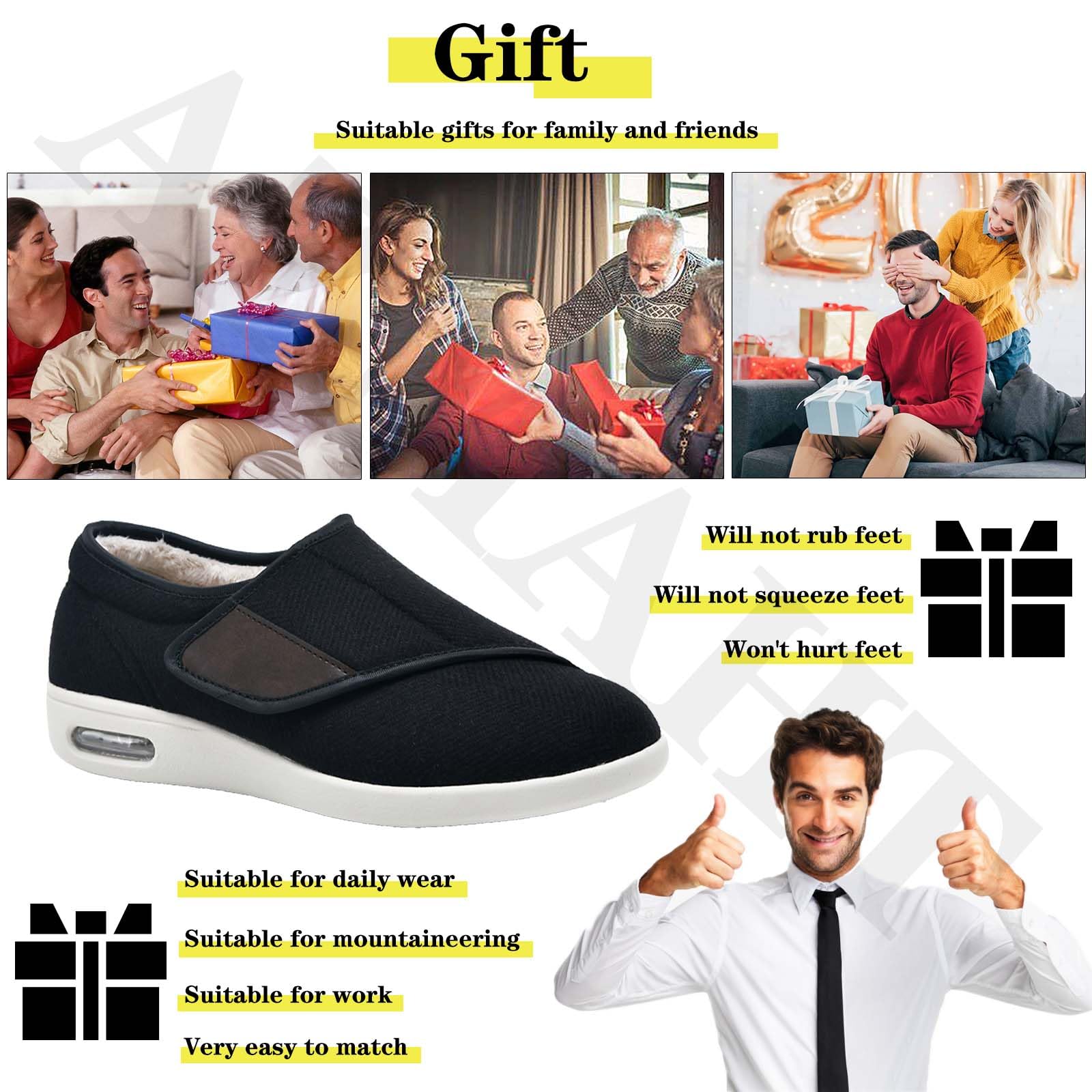 Zapatos Antideslizantes para Caminar para Ancianos Suela de Goma Muy Flexible Ideal para Diabéticos para Hombre Diabetico Zapato Deportivo Casual Zapatos de Caminar,Gris,37.5 EU