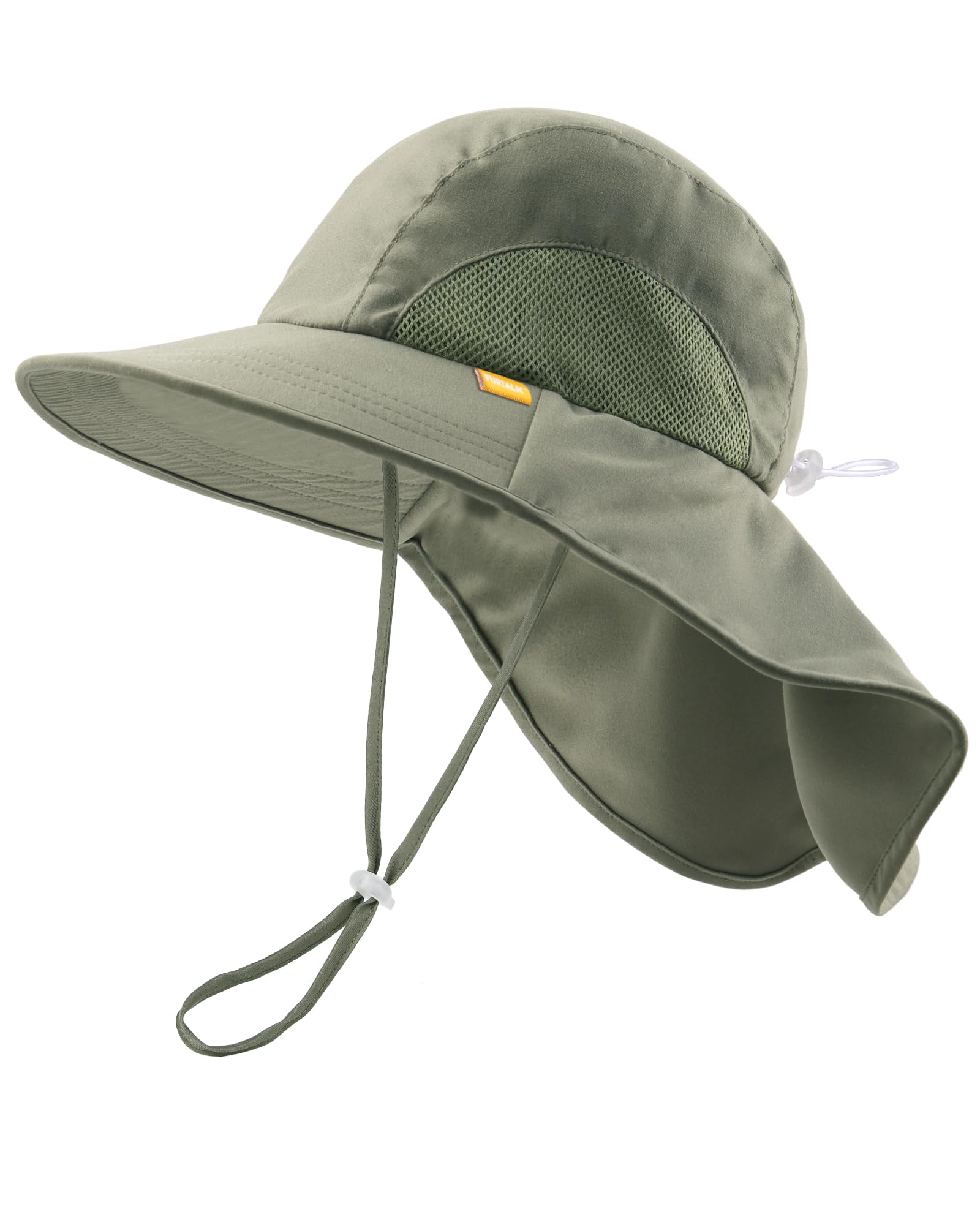 FURTALK Kleinkind Kinder Baby Sonnenhut mit Nackenklappe UPF 50+ UV-Schutz Breite Starre Krempe Jungen Mädchen Strand Schwimmen Sonnenhüte