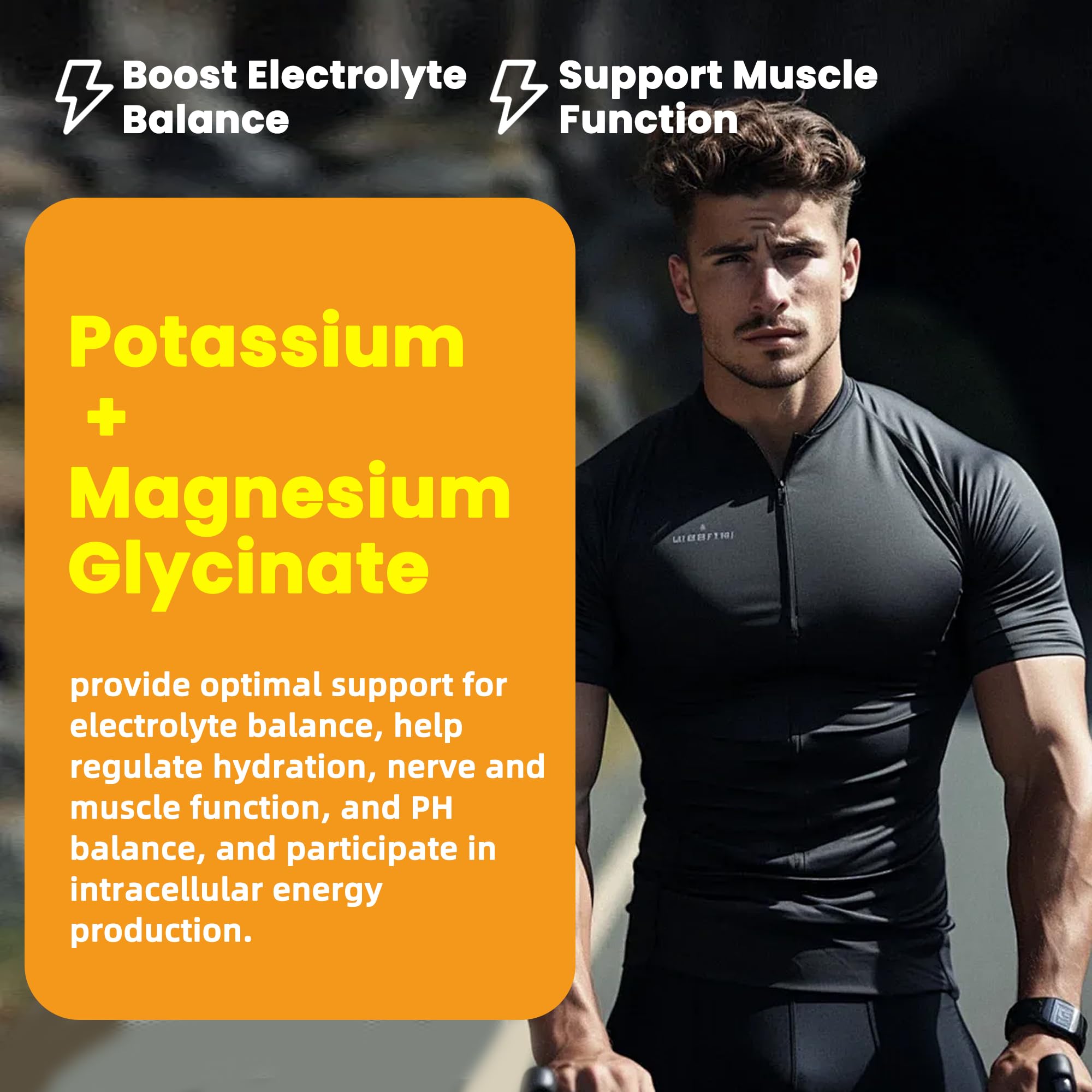 Potassium Magnesium Gummies,High Absorption Magnesium Glycinate,B6,D3,Potassium Citrate for Leg Cramps,Muscle,Electroyte for Adults Kids,Sugar-Free, 60 Gummies (Sweet Orange Flavor) — Amazon image 4