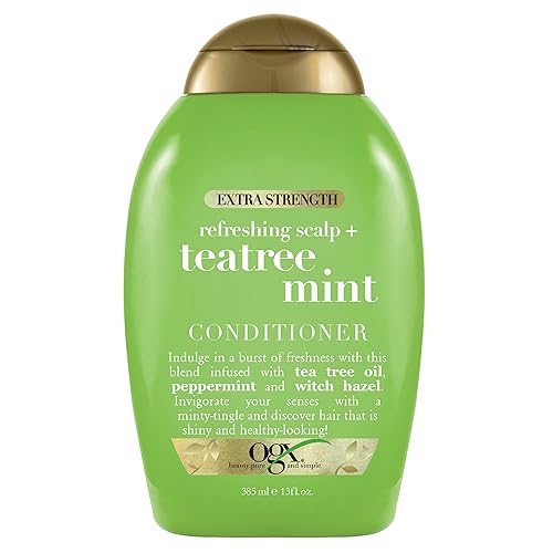 OGX Cuero cabelludo refrescante extra fuerte acondicionador de menta Teatree acondicionador vigorizante con árbol de té y aceite de menta y