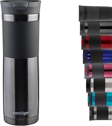 Contigo Byron Snapseal Taza de viaje, taza térmica de acero inoxidable, botella al vacío, vaso a prueba de fugas, taza de café con tapa fácil de