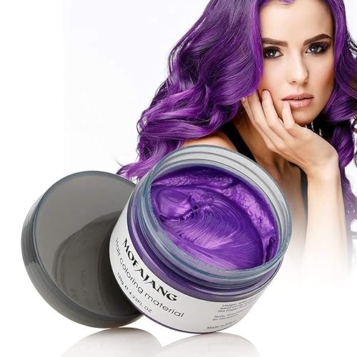 Miniatura 5 de Cera temporal para el cabello, cera natural para peinados, para hombres y mujeres, fiestas, cosplay, tinte temporal para niñas y niños (morado)
