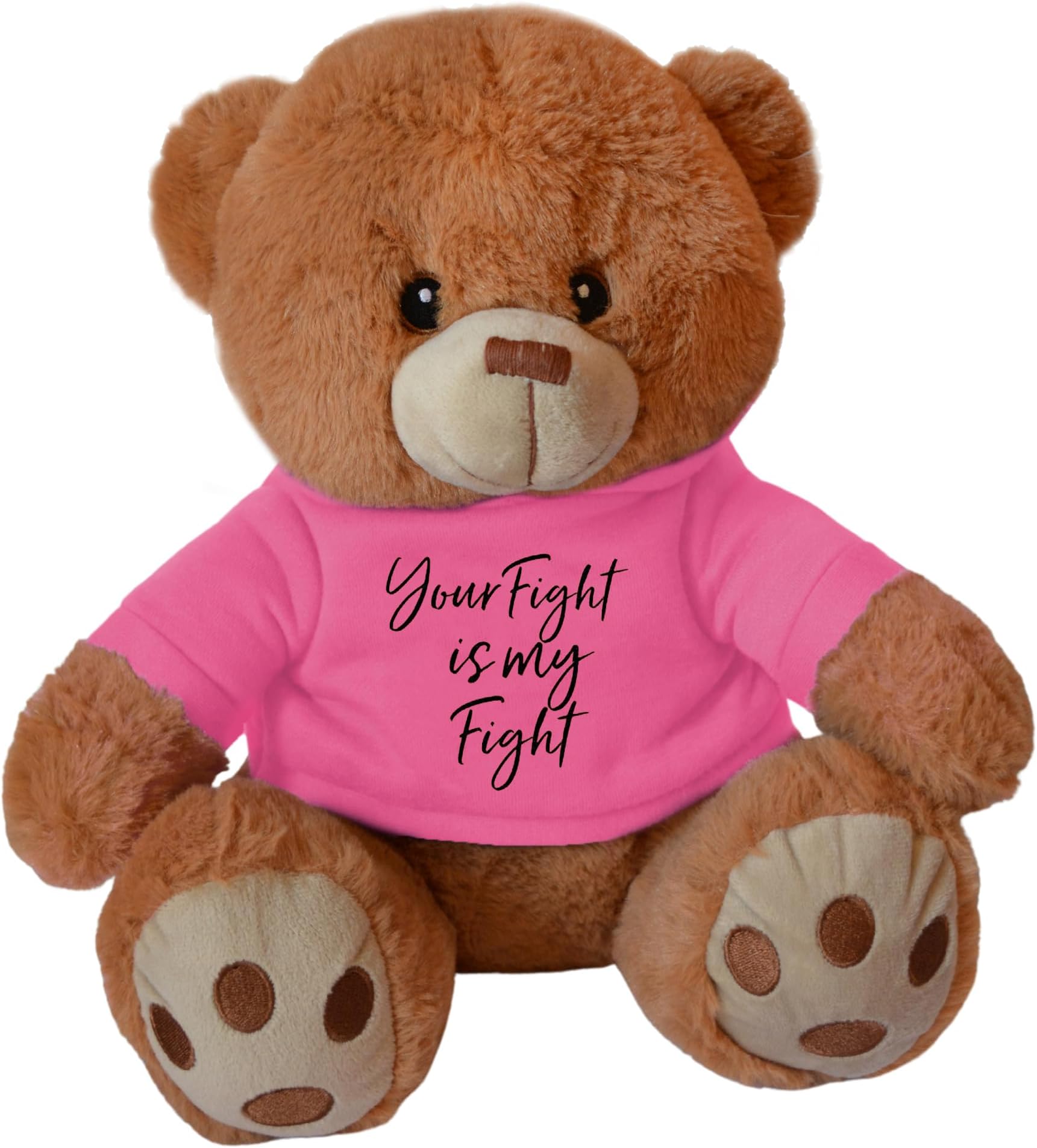 Fight Like a Girl Your is My Pal Teddy Bear in Hoodie - Pink