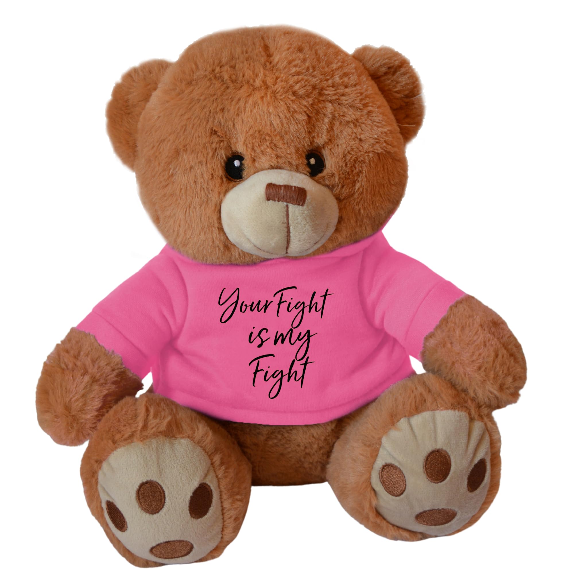 Fight Like a Girl Your is My Pal Teddy Bear in Hoodie - Pink