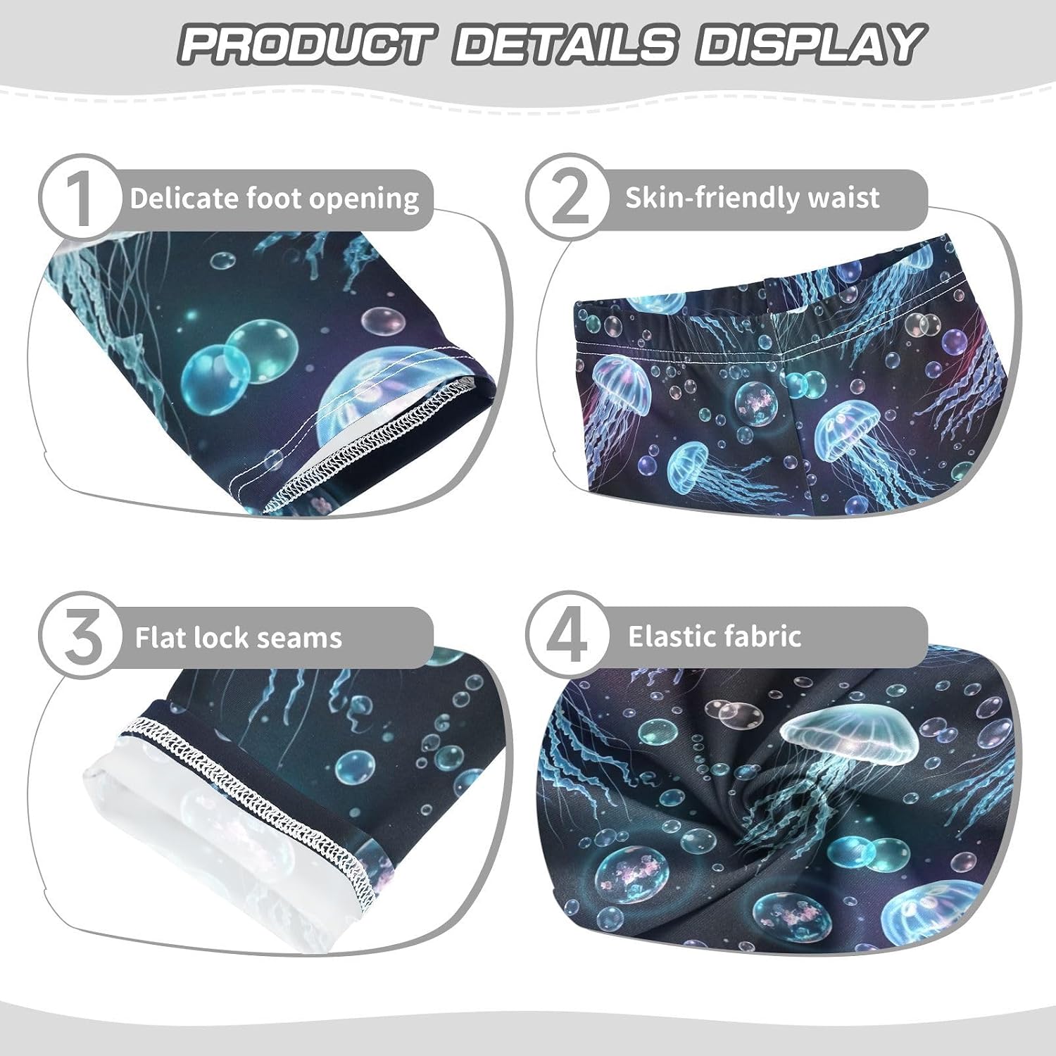 GAIREG Dance Leggings for Girls Cartoon Jellyfish Black