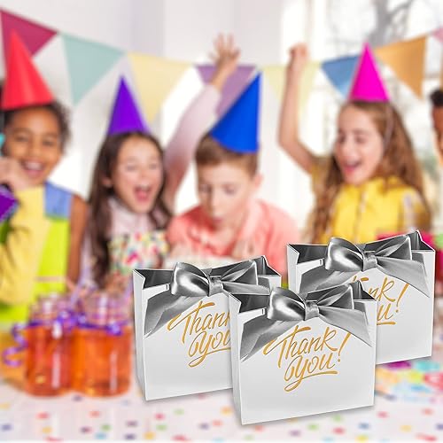 Miniatura 2 de KPOSIYA Bolsas de regalo pequeñas, paquete de 50 bolsas pequeñas de agradecimiento de 4.5 x 1.8 x 3.9 pulgadas, bolsas de papel plateado para dulces