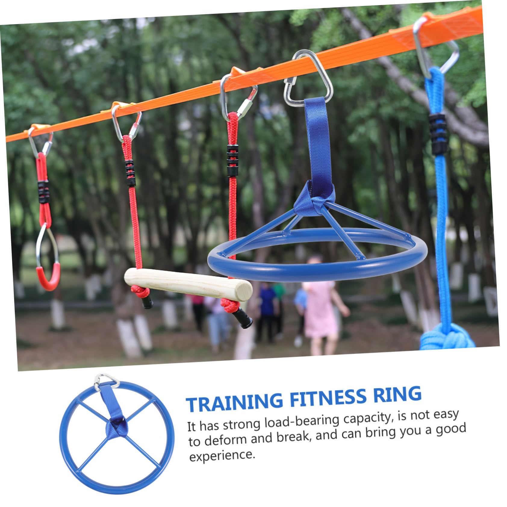 BESTonZON Anillo de Entrenamiento Infantil para Ejercicios de Fuerza Rueda Colgante Resistente Nylon Equipo Portátil para Uso Interiores y Exteriores Color Azul Oscuro