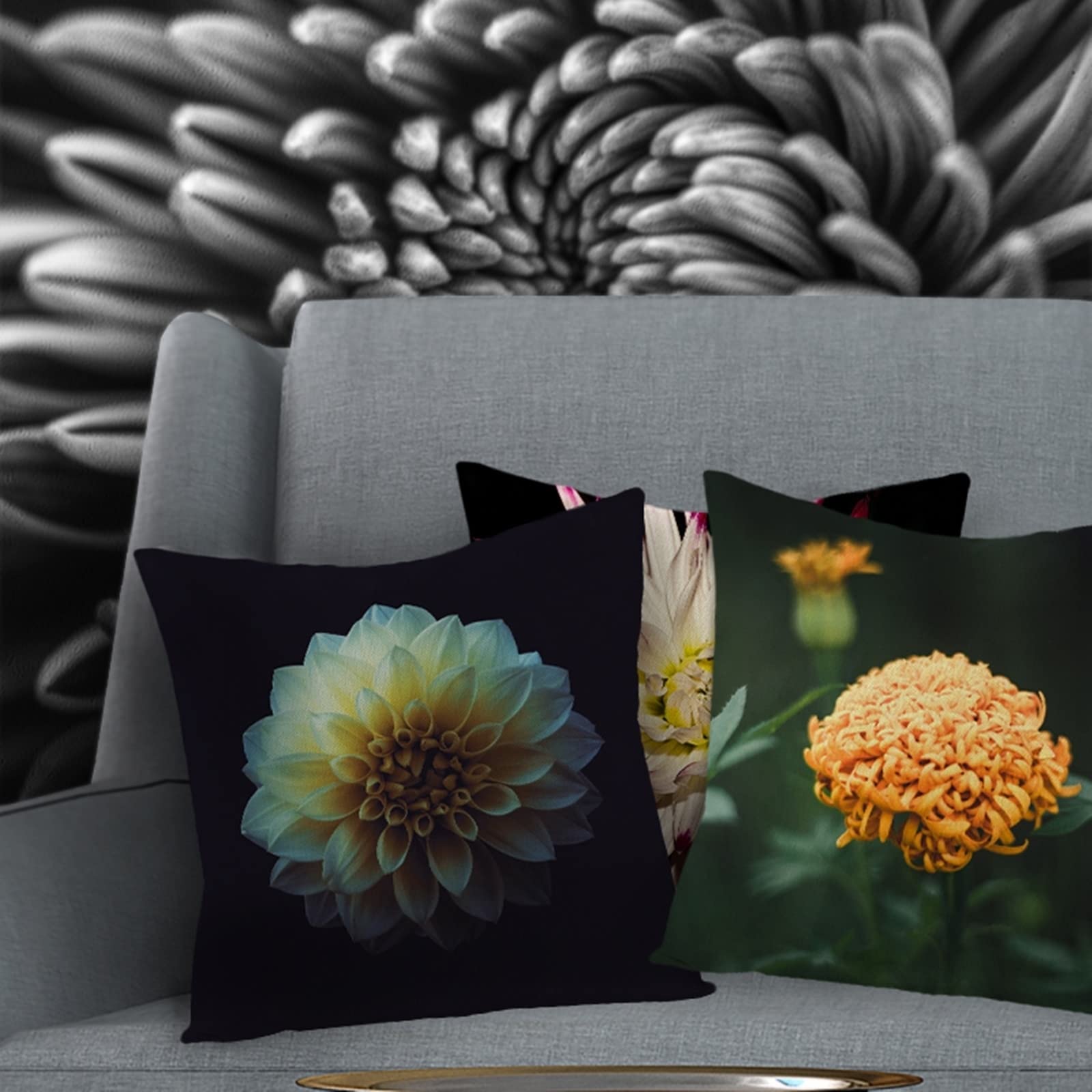 7 fundas de cojín decorativas de 50 x 50 cm, fundas de cojín de lino para sala de estar, sofá