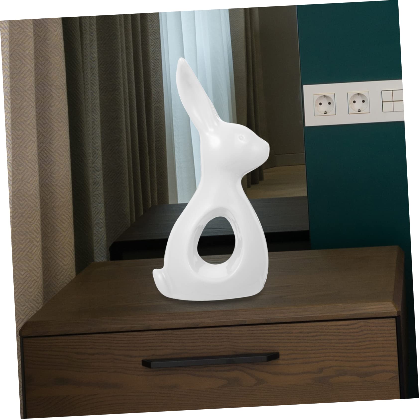 MAGICLULU Coniglio in Ceramica Statuina Di Coniglio Decorazione Da Tavolo Statuine Di Conigli Decorazioni Di Conigli Ornamenti Pasquali