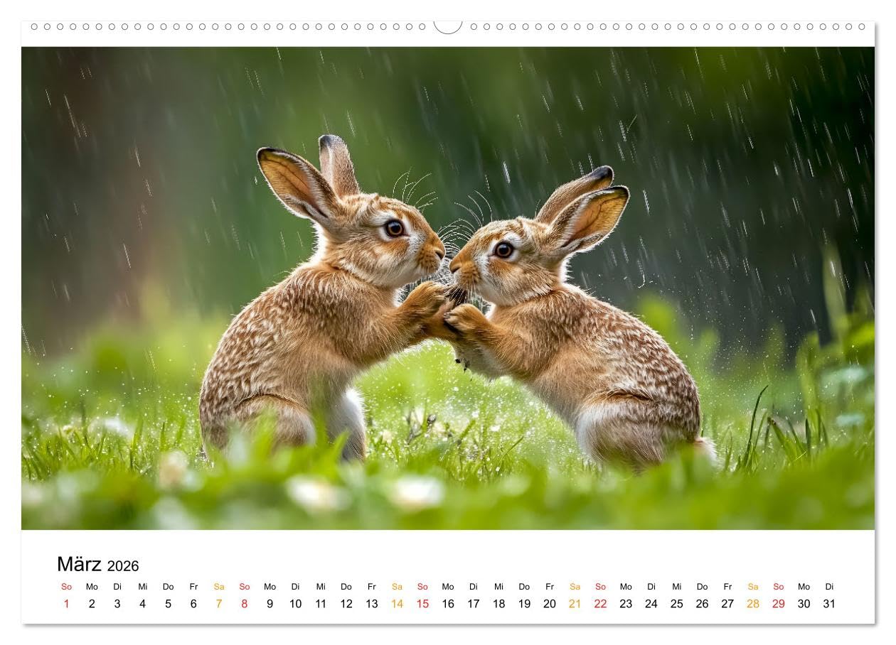 Wilde Tierwelt im Wald (Wandkalender 2026 DIN A2 quer), CALVENDO Monatskalender: Scheue Waldbewohner gekonnt in Szene gesetzt. (CALVENDO Tiere)