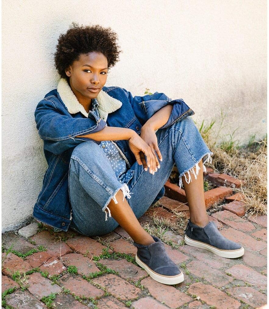 TOMS Women's Paxton Water-Resistant Slip-Ons Forged Iron Suede/Faux Fur Size 6 - Image 2