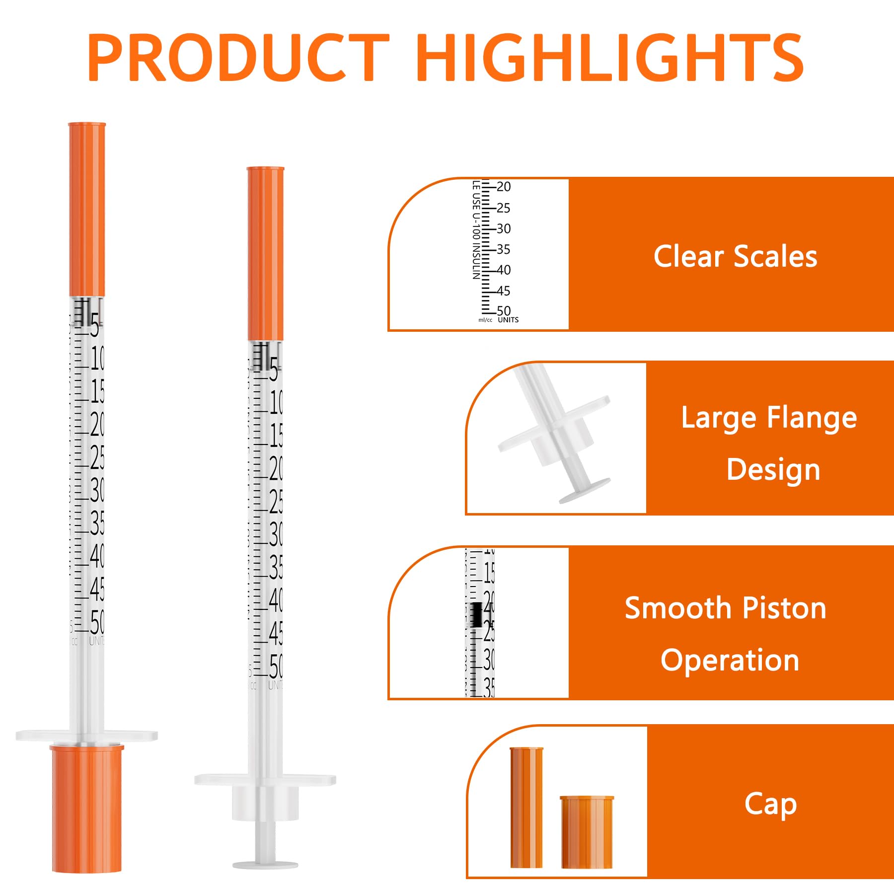Lab Syringes - 50 Pack 0.5ml 31G -3