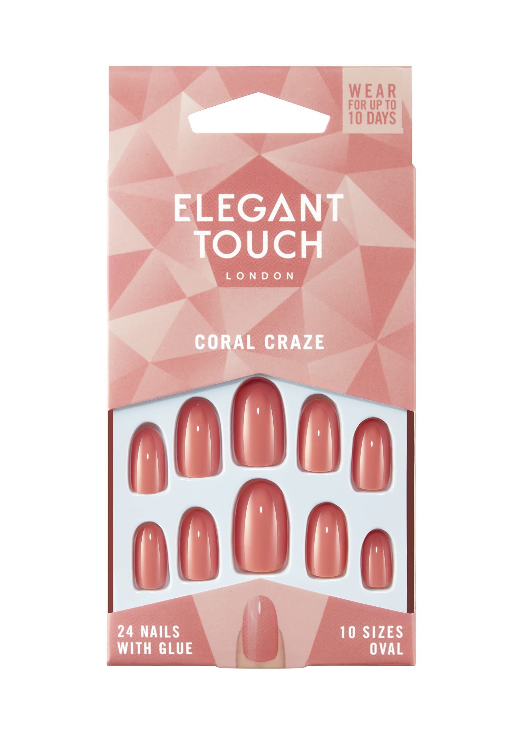 Elegant TouchColour False Nails - CORAL CRAZE
