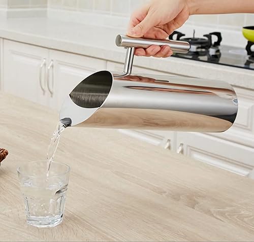 Miniatura 2 de Jarra de agua de acero inoxidable con protector de hielo, jarra de bebida fría, bolsa de agua potable fría de 1.5 litros con asa, herramienta para