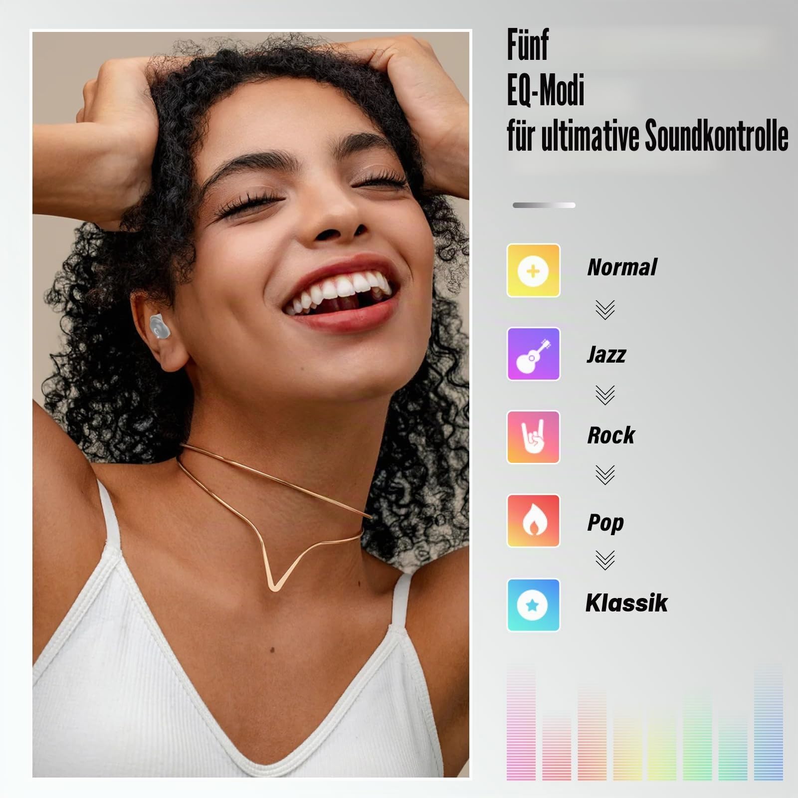 Bluetooth Kopfhörer, Mini 48 Std Schlafkopfhörer Bluetooth 5.4 mit Touchscreen, 2026 Neue in Ear Kopfhörer Kabellos mit ENC Noise Cancelling, IPX7 Ohrhörer, Immersiver Deep Bass Earbuds, Wolkenweiß