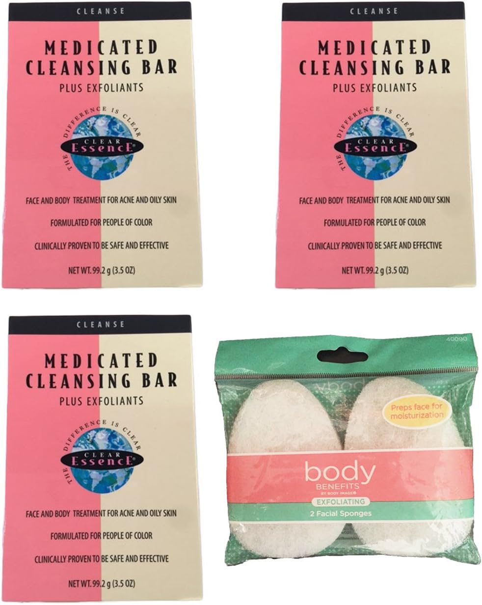 Clear Essence Plus Exfoliants Medicated Cleansing Bar (Pack of 3)