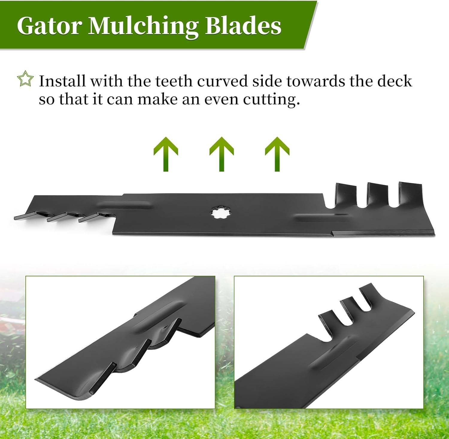 GY20852 Mower Blades Fit for John Dee re D140 48" Deck, GX21784 Gator Mulching Blades Compatible with John Dee re 48in Lawn Tractor D150 D160 D155, Replace for GX21786 AM141035, 3 Pack