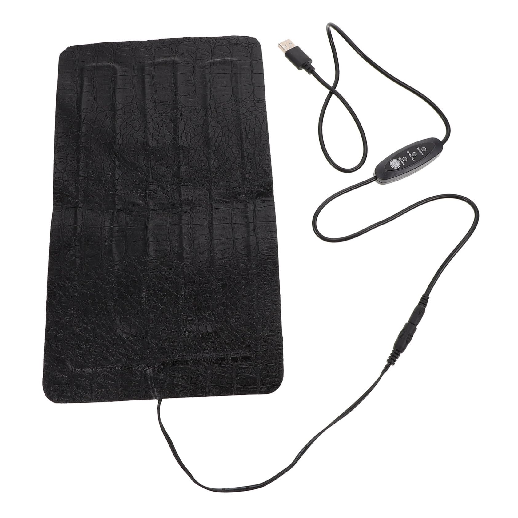 HEMOTON Almohadilla Térmica para Reptiles, Manta Eléctrica Portátil de Cuero Negro, Calefacción para Caja de Reptiles y Exterior, para Crías y Gestantes