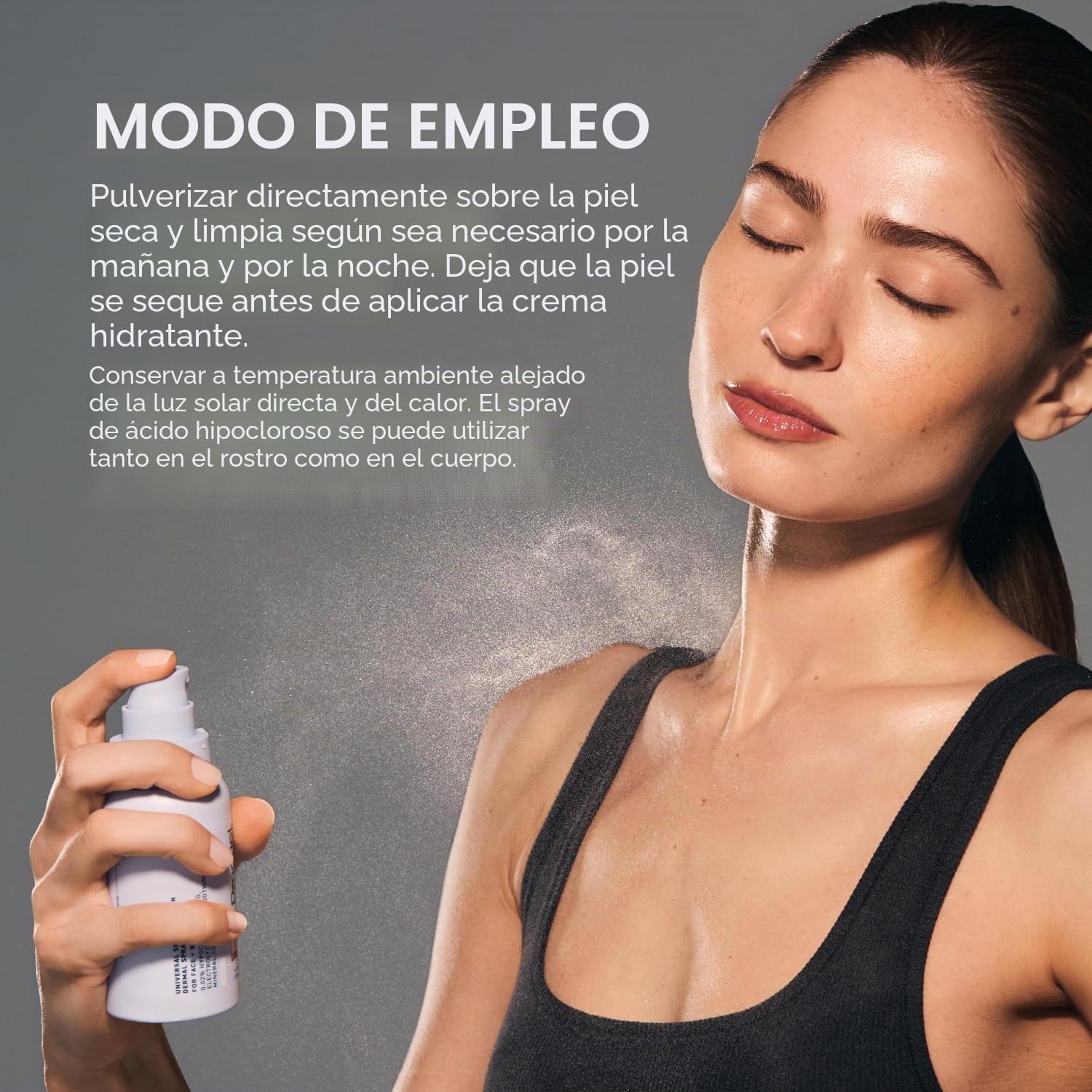 Prequel - Skin - Solución universal para la piel, spray hipocloroso para la piel, spray calmante facial y corporal con agua electrolizada y minerales, 140 ml