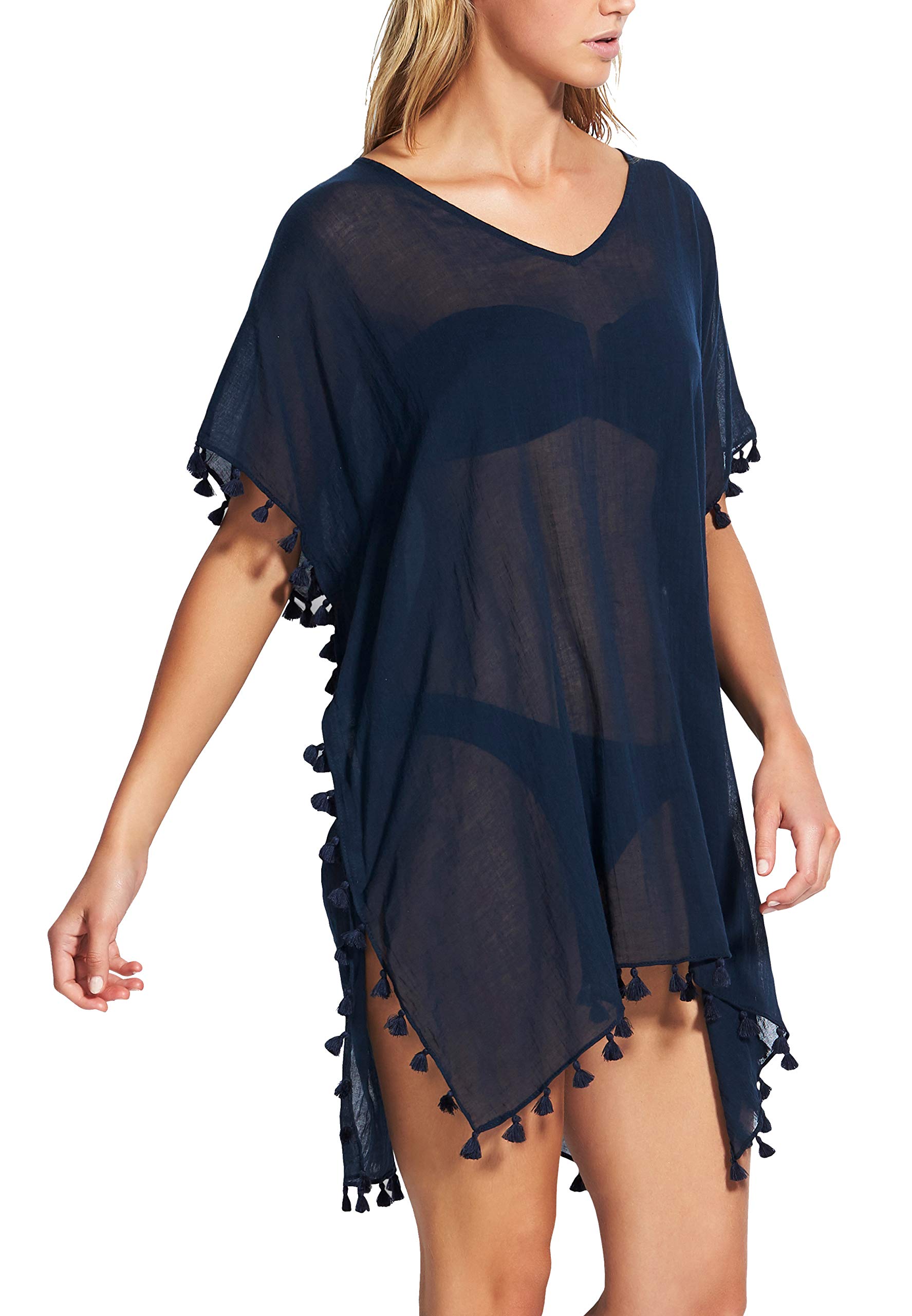 Seafolly Women's Amnesia Kaftan Swimwear Cover-Ups, Beach Basics Indigo, One Size