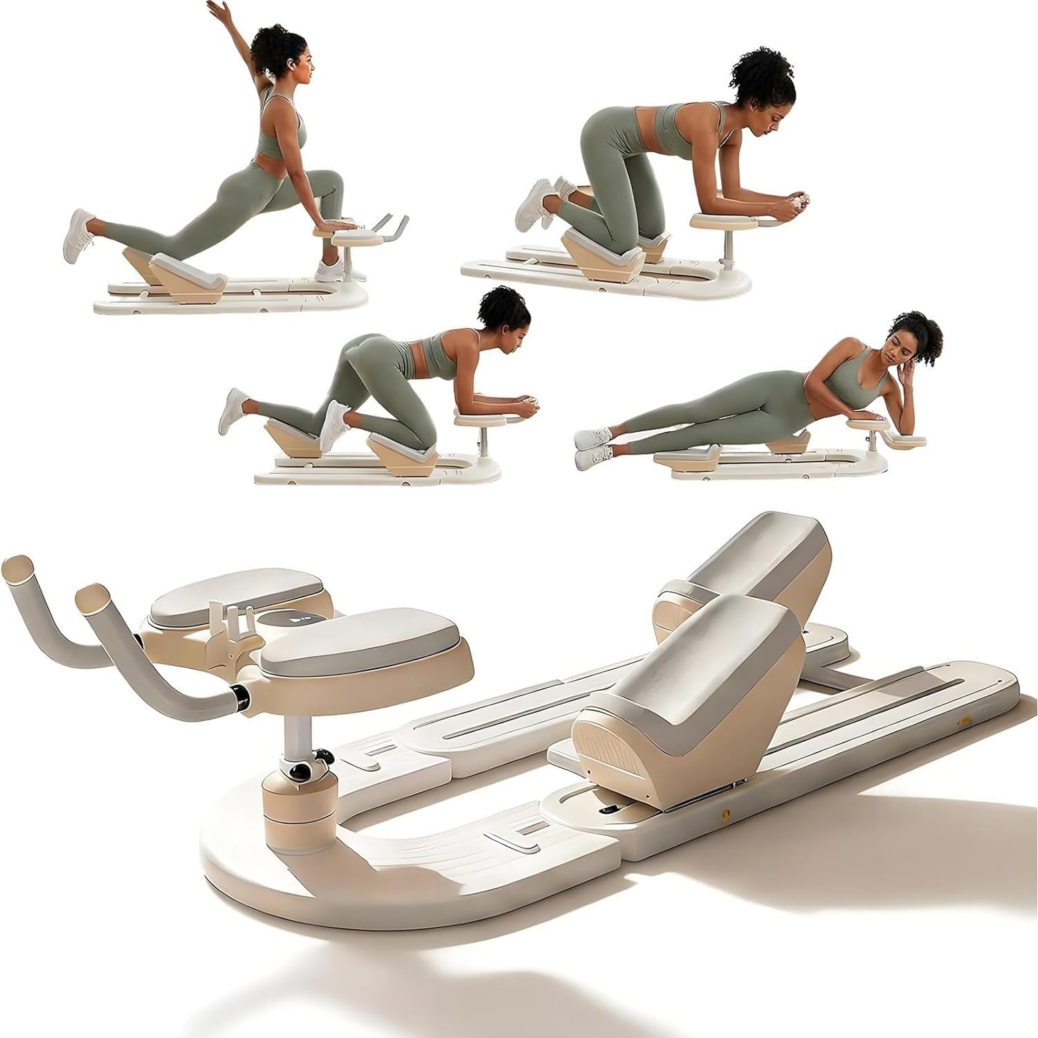 Spine Twist & Stretch Trainer Home Gym Exercise Machine, Ab & Back Stretcher for Core Lower Back Training, Spinal Decompression Machine for Office Workers and Elderly People