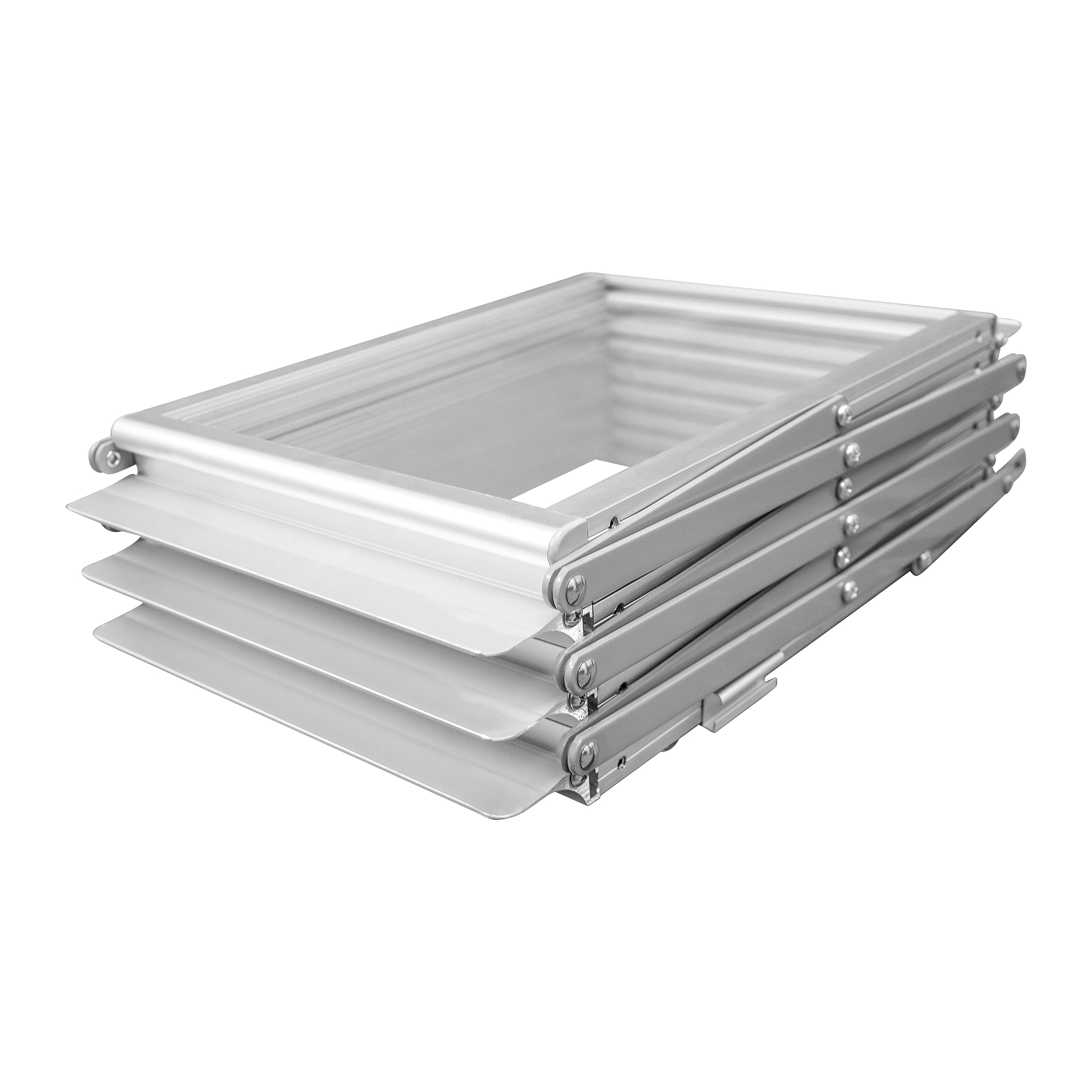 INMO Prospektständer faltbar I ALU/ACRYL Bodenprospektständer A4 Kataloghalter Falt-Prospektständer Pop-up Ständer Messe, Büro, (mit Tasche)