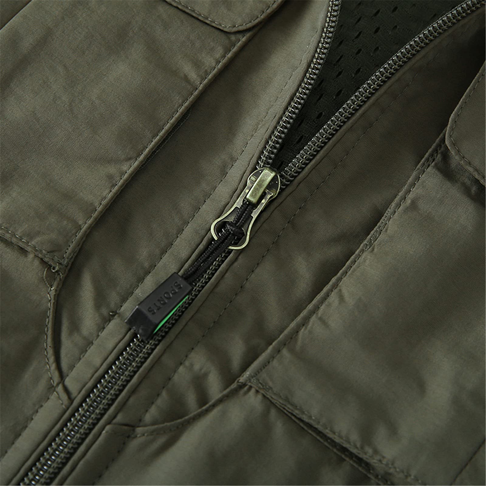 Chaleco para hombre, cuello alto, escalada, senderismo, trabajo, sin mangas, con muchos bolsillos, multiherramienta de alta capacidad