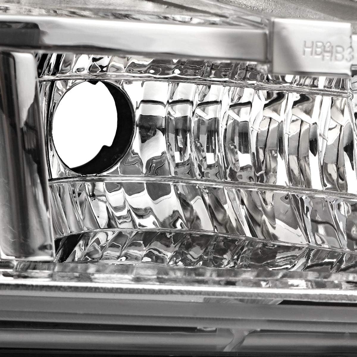DNA MOTORING HL-OH-CSA07-CH-AM Pair Headlights Compatible with 07-14 Chevy Tahoe Suburban 1500/07-13 Avalanche Suburban 2500, Chrome/Amber