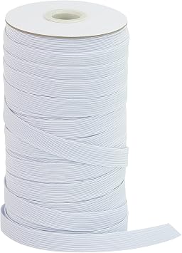 Flat Elastic Band for Sewing, 1/2 inch 50 Yards High Elasticity White Elastic Cord Elastic Rope Knit Elastic Spool for Sewing DIY CraftsWhite,1/2 Inch * 50 Yard