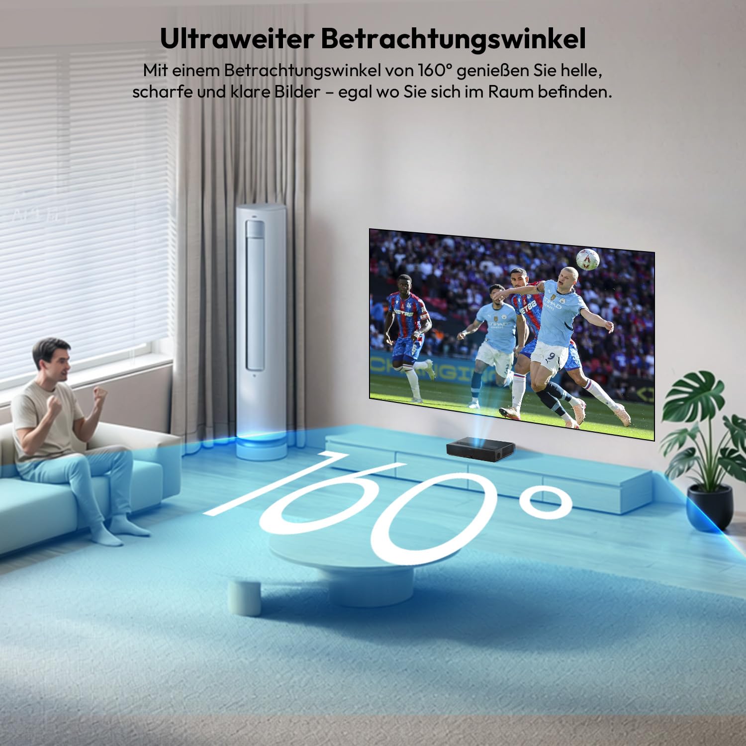 Beamer Leinwand 100 Zoll ALR für Ultrakurzdistanz Projektor, Fixed Frame 16:9 Wandmontage, PET Crystal Material, 4K/8K Laser TV, 85% Umgebungslicht abweisend, Heimkino, Classic Series