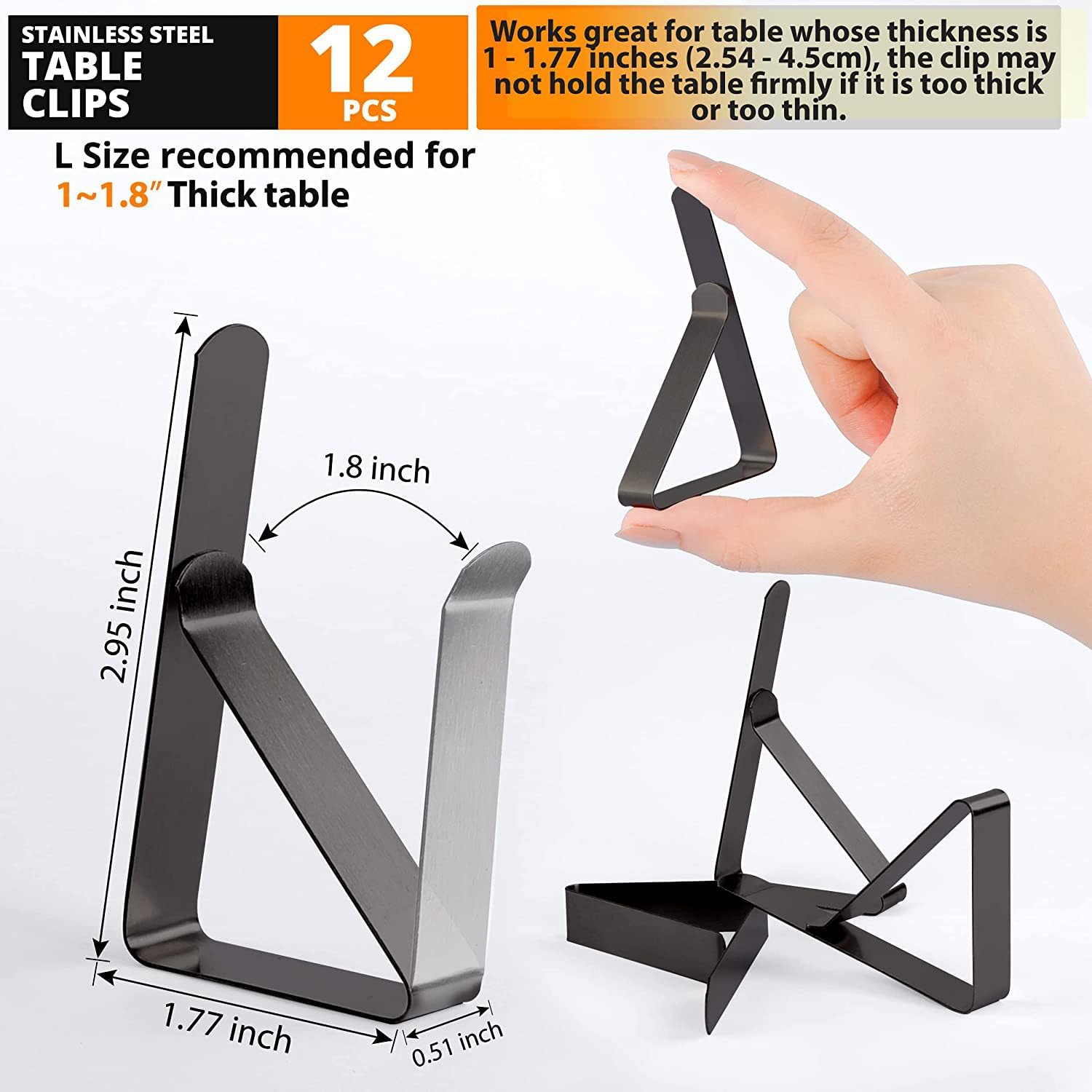 30 Tischdeckenklammern aus Edelstahl, windfeste Tischdeckenklammern, rostfreie Metallklammern, rutschfeste Klammern für Tischdecken im Freien, beim Picknick und beim Camping, Hochzeiten, Galadinner