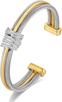 LILIE&WHITE Gold And Silver Bracelets For Women With Braided Design Chic Gold Bangle Statement Bracelet Cuff Bracelets Fashion Jewelry