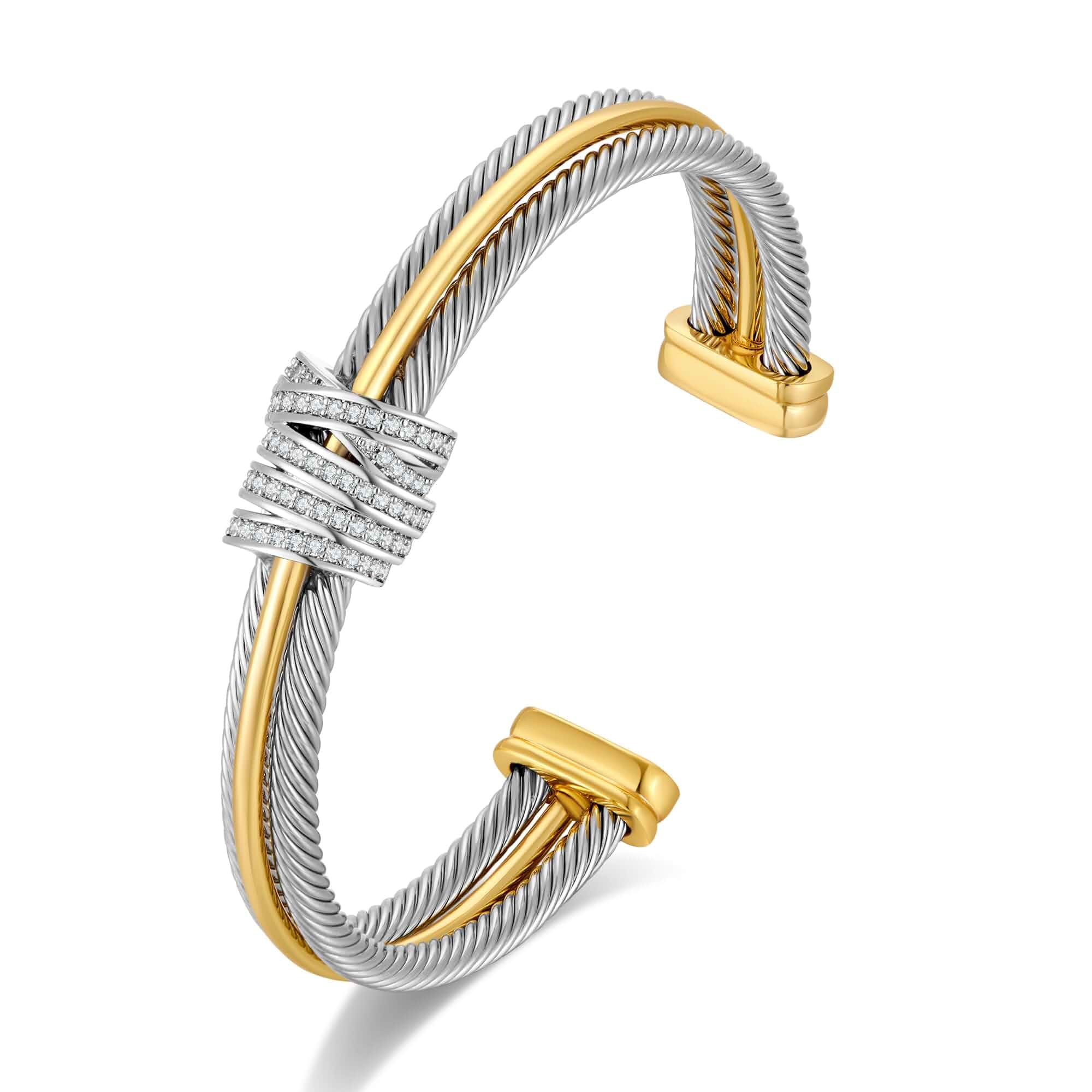 LILIE&WHITE Gold And Silver Bracelets For Women With Braided Design Chic Gold Bangle Statement Bracelet Cuff Bracelets Fashion Jewelry