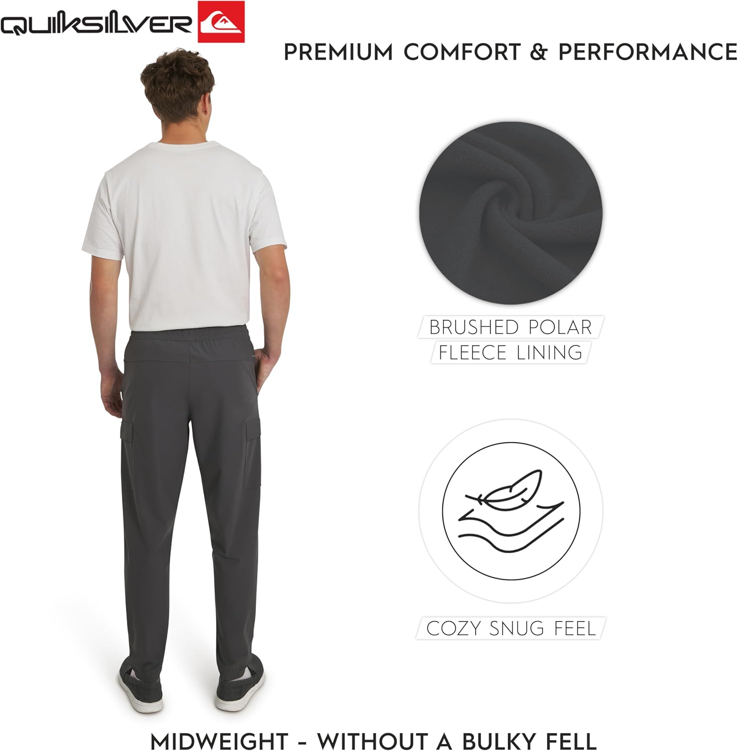Quiksilver Mens Regular Fit Active Performance Midweight Cargo Woven Jogger Pants - Image 3