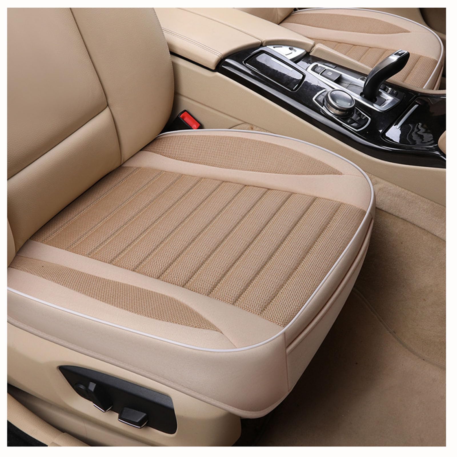FVVWVRCSX Car Seat Cushion, for Toyota Corolla Verso (Mk3) MPV 2004-2025 2026 Front Non Slip Breathable Comfort Protector Back Support Pain Relief Accessories,Beige