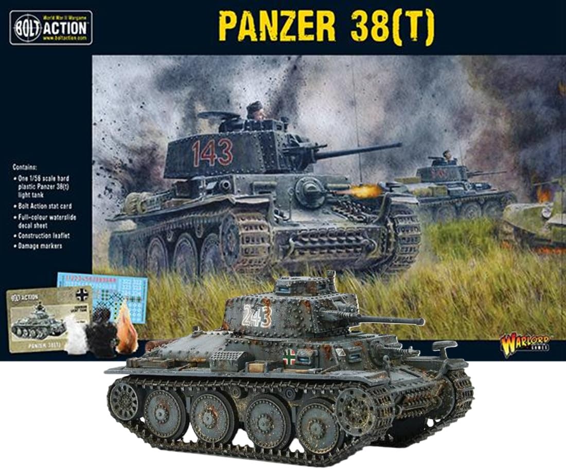 Bolt Action Panzer 38(t) Tank 1:56 WWII Military Wargaming Plastic Model Kit