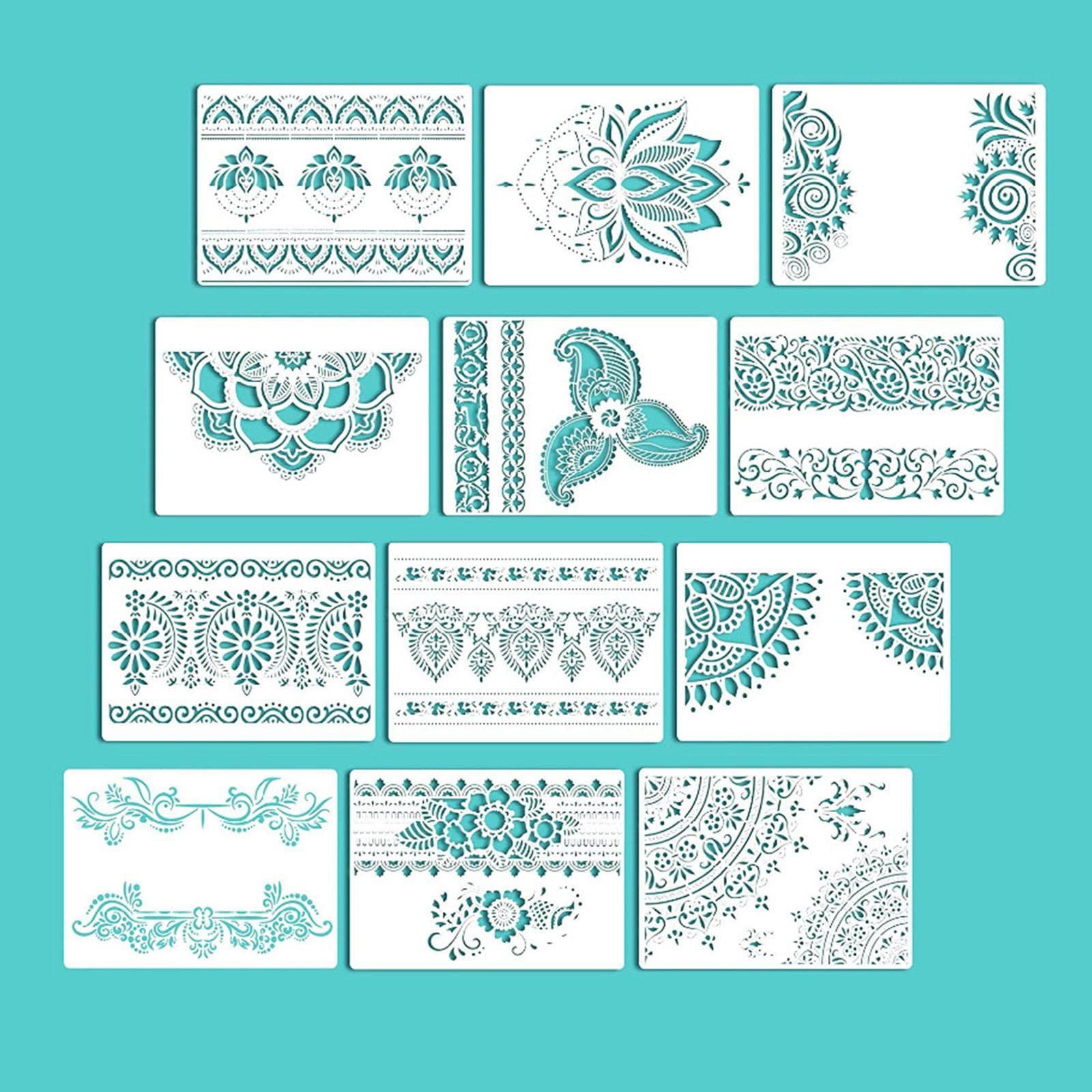 Zestaw 5 szablonów mandali DIY rzemiosło malarstwo ścienne stemplowanie scrapbooking karta zestaw 1