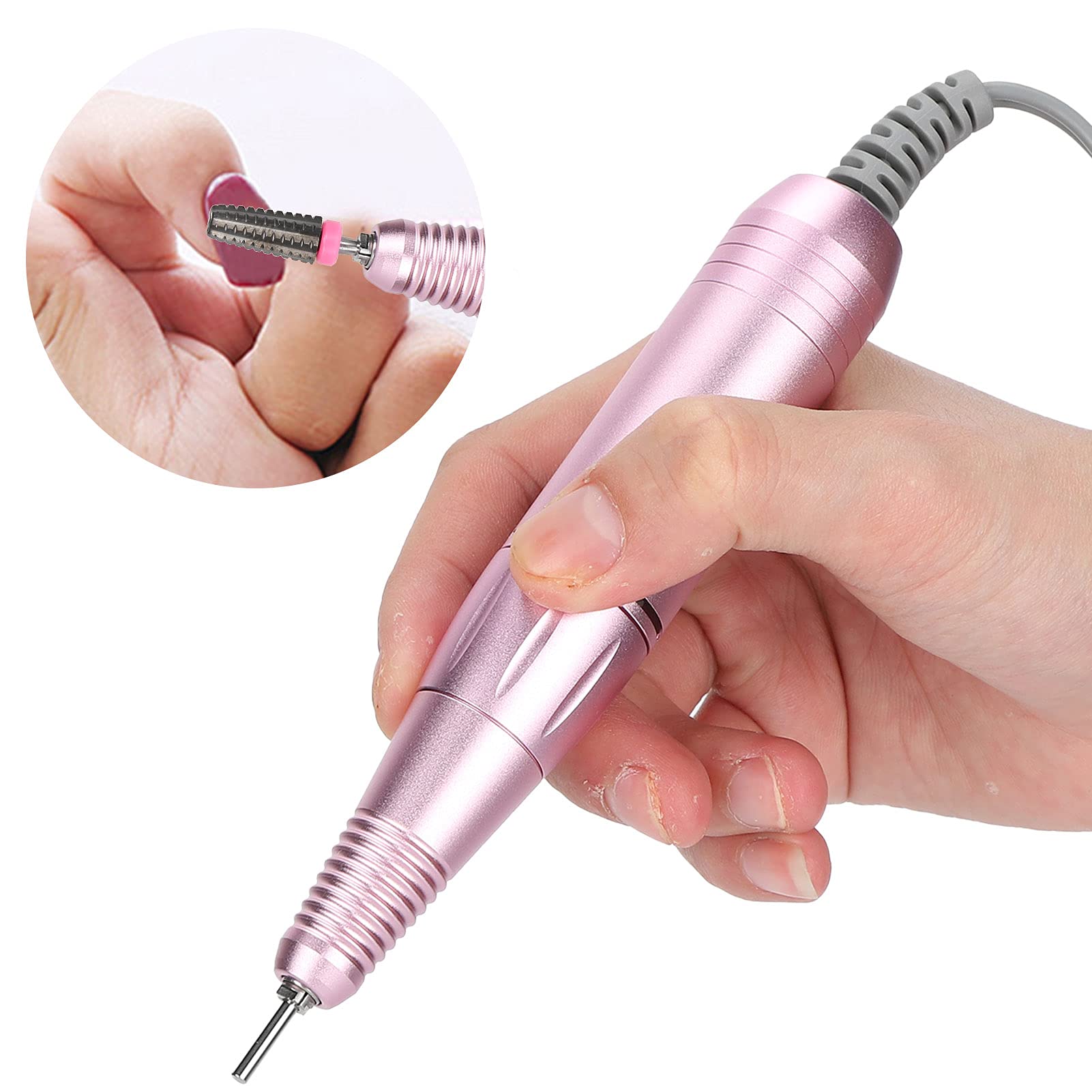 Nail Drill Replacement Handle, Nail Drill Handpiece Firm and Durable Adjustable 0?35000rpm Speed for Manicure