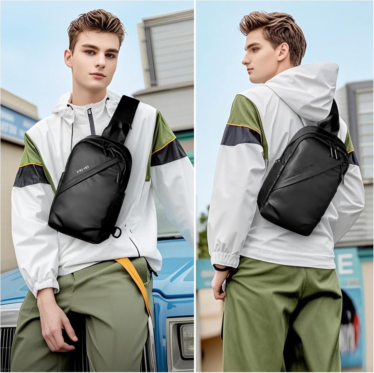 mixi EliteSeries Sling Bag Small Casual Daypack Crossbody Chest Bag One Shoulder Travel Backpack Waterproof Lightweight Versatile-13 Inch, Black - Image 2