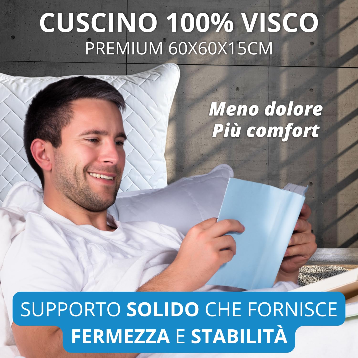 Cuscino Memory Foam +++ 60x60cm Sfoderabile