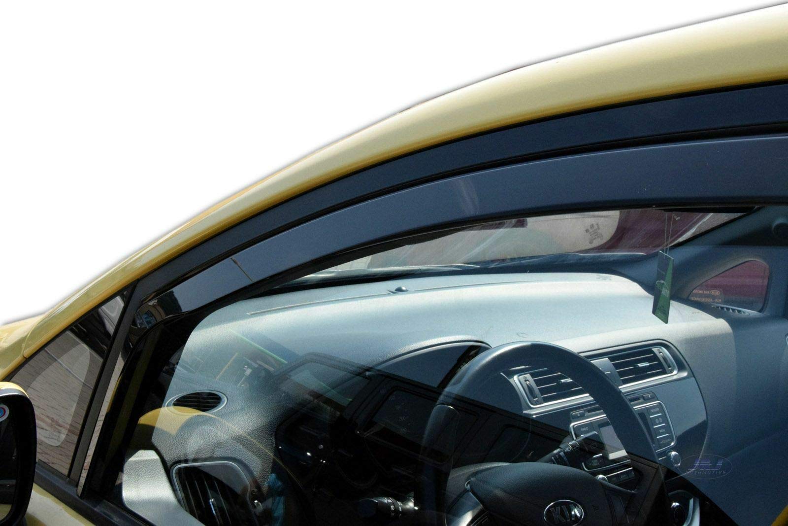 Deflettori D’aria Antiturbo Per Kia Rio 5 Porte 2000-2005 – Set Anteriore 2 Pezzi, Nero Fumé, Antivento E Antipioggia