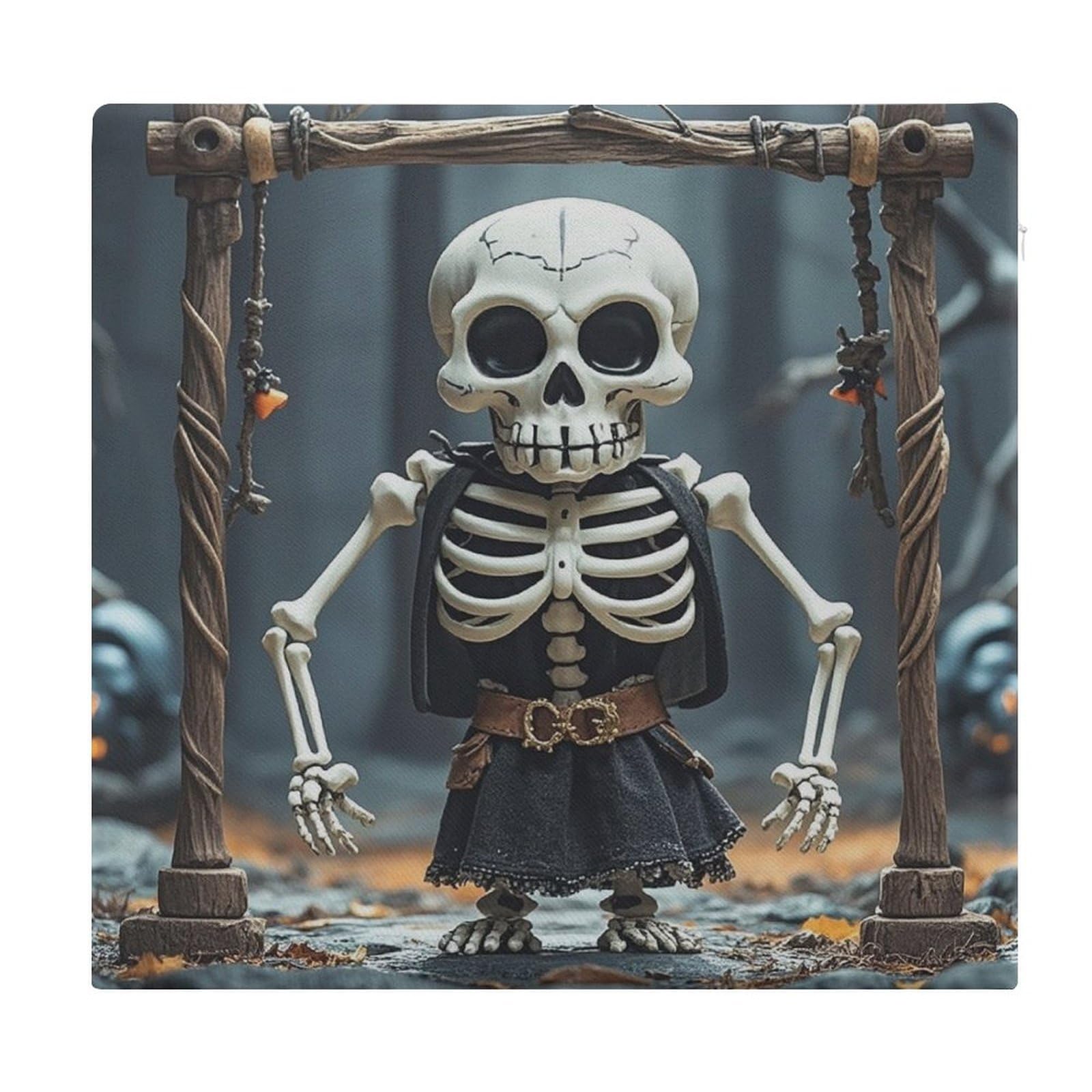 VstaDank Skull Chair Cushion for Dining Chairs Breathable Square Chair Pads Non-Slip Seat Cushions Memory Foam Pad Floor Pillow for Meditation Or Yoga 13.8”x15”