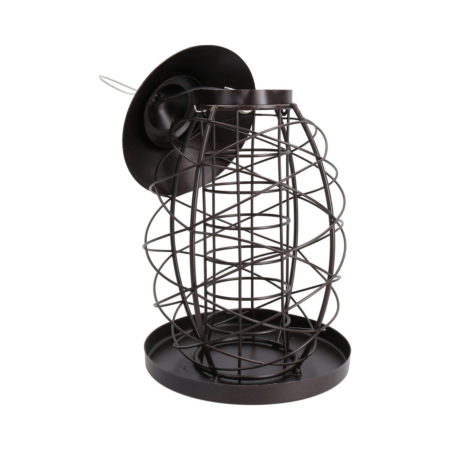 Support à Boules De Graisse Pour Oiseaux Sauvages, Lot De 3 - Mangeoire Couverte En Métal Vert, H31 Cm, à Suspendre
