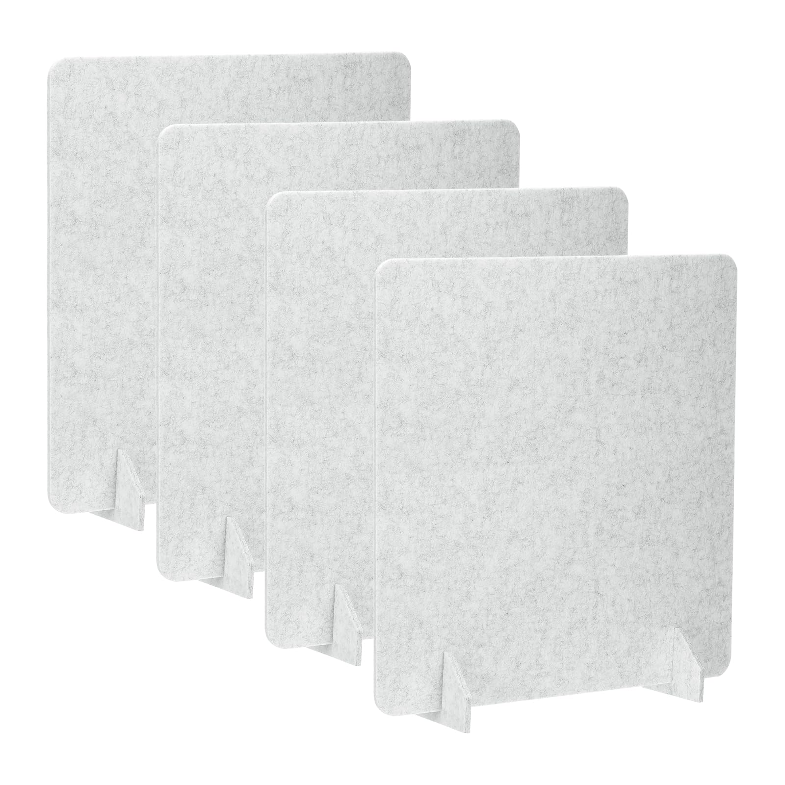 PATIKIL Cloisons De Bureau 60 x 60cm, Lot De 4 Panneaux De Confidentialité Autoportants Panneaux Acoustiques Réducteurs De Bruit avec 2 Pieds De Support pour Bureau, Style Gris Clair A