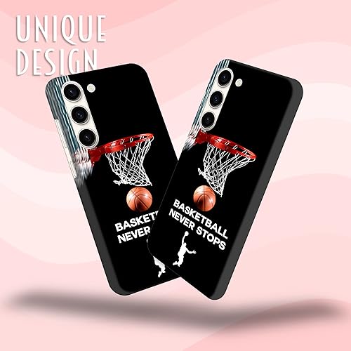 Miniatura 4 de Glisten - Funda para Samsung Galaxy S23, Samsung S23 5G - Diseño de baloncesto nunca se detiene, diseño impreso lindo, delgado y elegante plástico