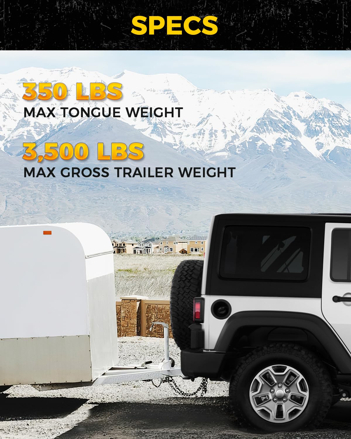Xprite 2 Zoll Jeep Rear Bumper Tow Trailer Hitch Receiver Kit w/Wiring Harness Compatible with 2007-2018 Jeep Wrangler JK JKU Hit