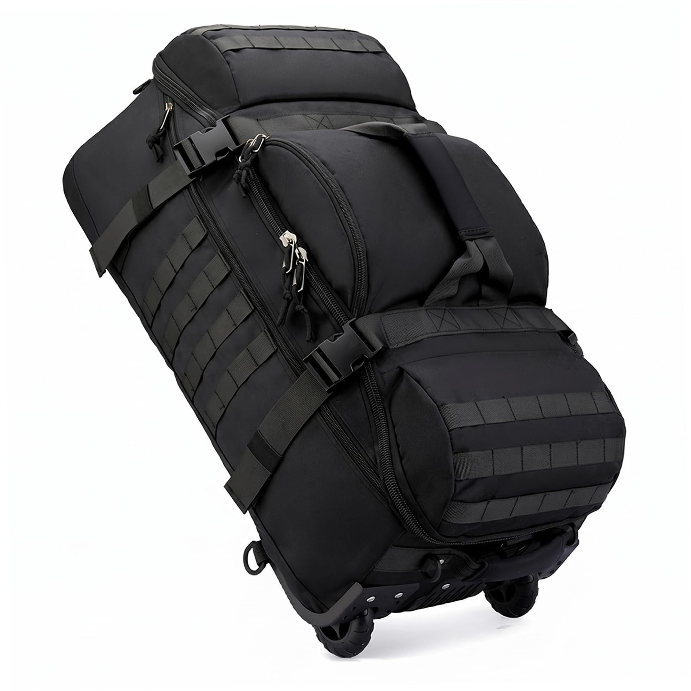 Bolsa de Lona con Ruedas, Bolsa de Lona con Ruedas de 80 L de Gran Capacidad, Equipaje con y múltiples Formas de Transporte para Escalada, Senderismo, Viajes.