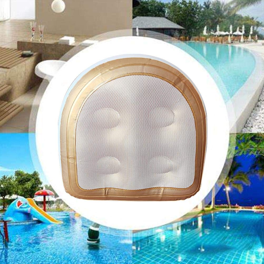 Poduszka do kąpieli, poduszka do kąpieli w spa, z osłoną z siatki, antypoślizgowe przyssawki, nadmuchiwane krzesło wspomagające do spa i wanny z hydromasażem