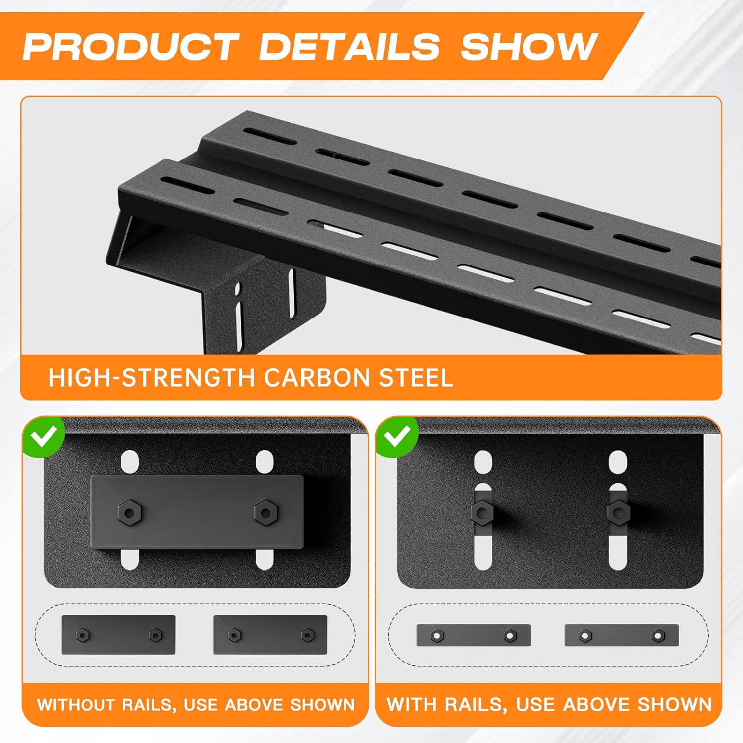 SYHVU Low Profile Truck Bed Rack - 900 lbs Capacity Adjustable Cargo Cross Bars, Heavy Duty Steel Universal Truck Rack for Silverado, Ford F-150, Ram, Tacoma, Tundra, Sierra, Frontier, JT