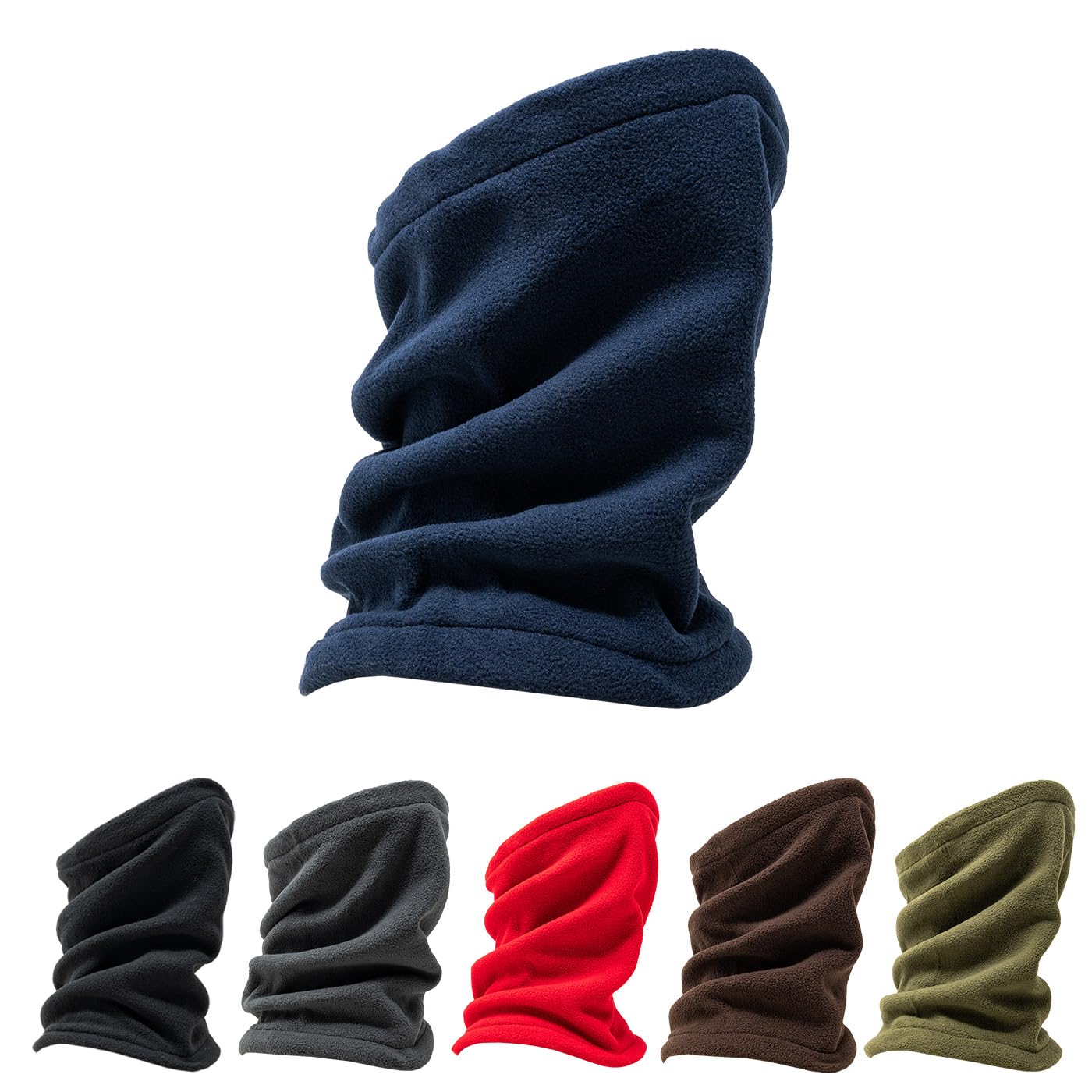 SKHAOVS Lot De 4 Cache-cou En Polaire Avec Cordon De Serrage - Coupe-vent - Multifonctionnel - Pour Homme Et Femme - Pour Le Ski, La Randonnée, L'escalade, 4 Pièces., Taille Unique
